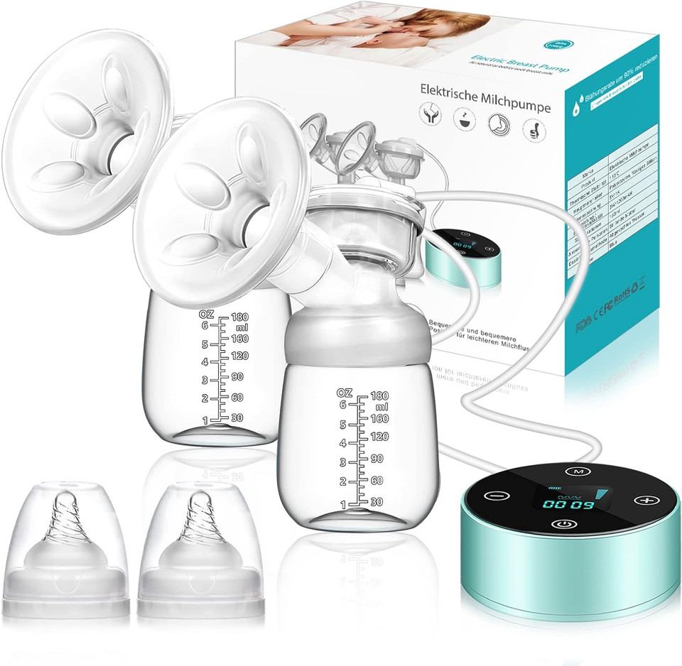 Breast Pump, Electric Breastfeeding Pump 3 Modes 10 Levels Dual Rechargeable Nursing Double Breast Milk Pump Massage With Touchscreen Led Bpa Free
Color: Green