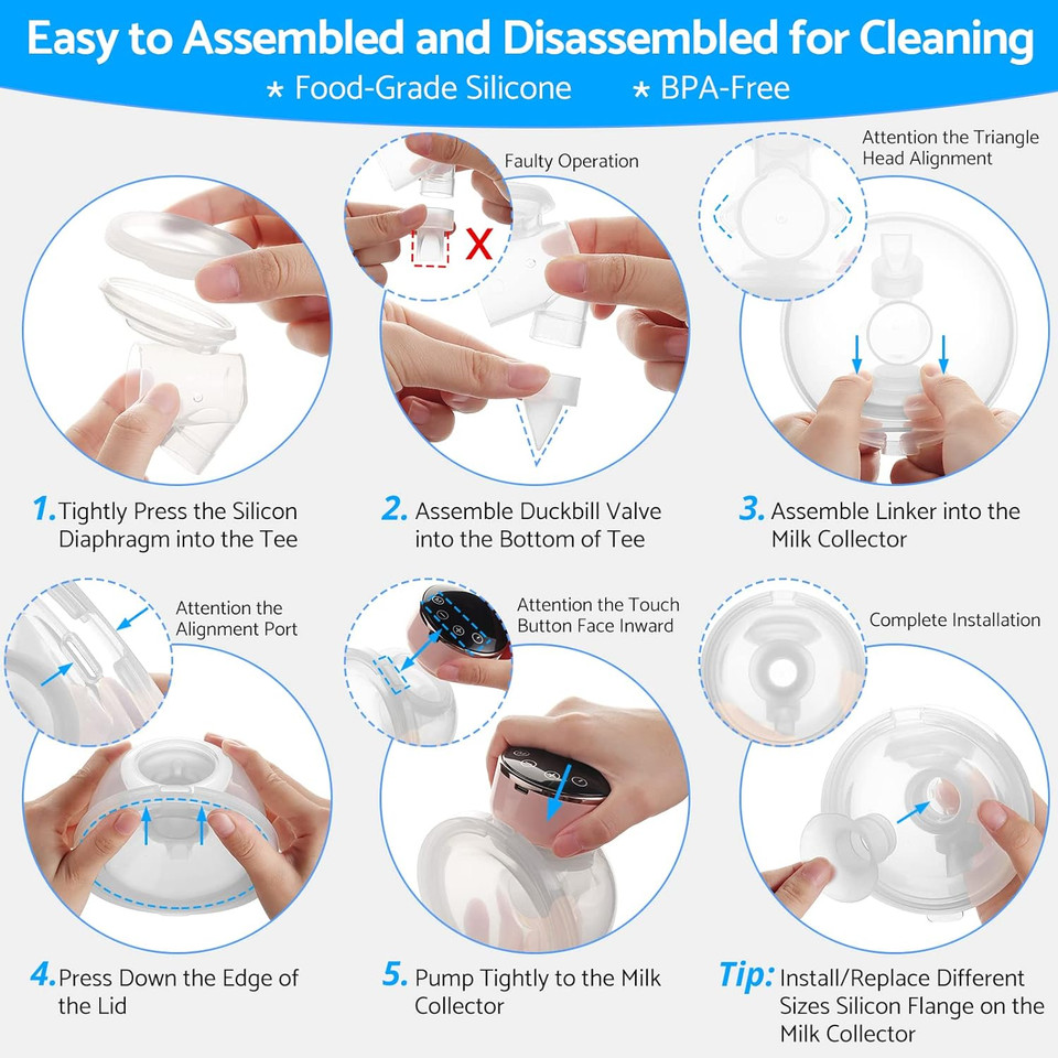 Esynic Painless Electric Wearable Breast Pump Led Display Portable Breast Pump Smart Hands-Free Breast Pump Support 3 Modes With 4 Size Flange For Better Breastfeeding Experience