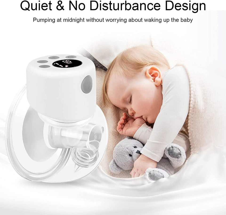 Ydhz Double Wearable Breast Pump, Hands Free Breast Pump, Low Noise, 2 Modes & 9 Levels, Massage Mode And Pumping Mode, Lcd Display, Portable 2 Pcs Electric Breast Pump - 24Mm / 27Mm Flange