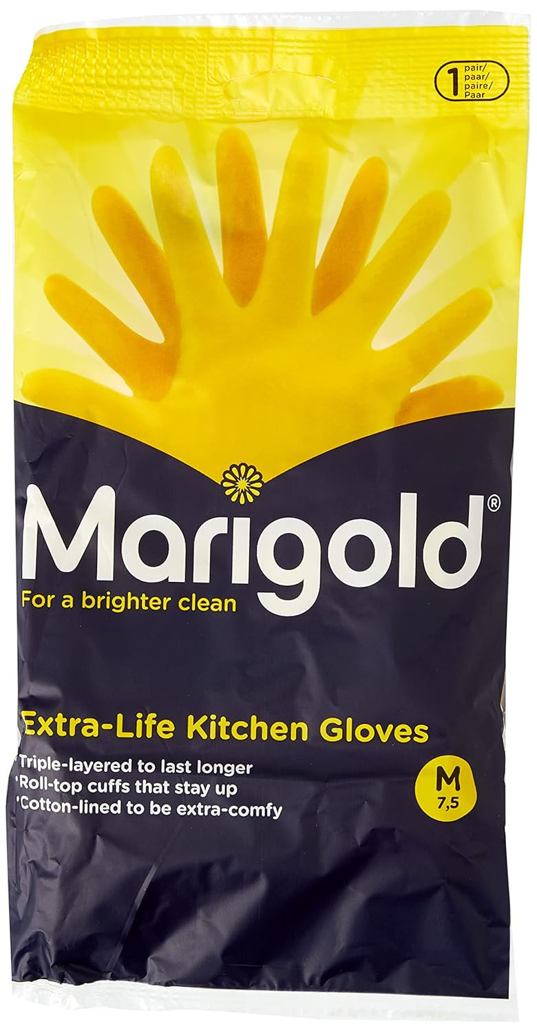 MARIGOLD GLOVES KITCHEN MEDIUM MEDIUM | 6 PACK BUNDLE,Yellow