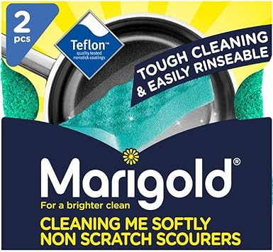 Marigold Cleaning Me Softly Non-Scratch Scourer, 14 Packs of 2 Scourers, Green, 12.6 x 2.5 x 11.5 cm