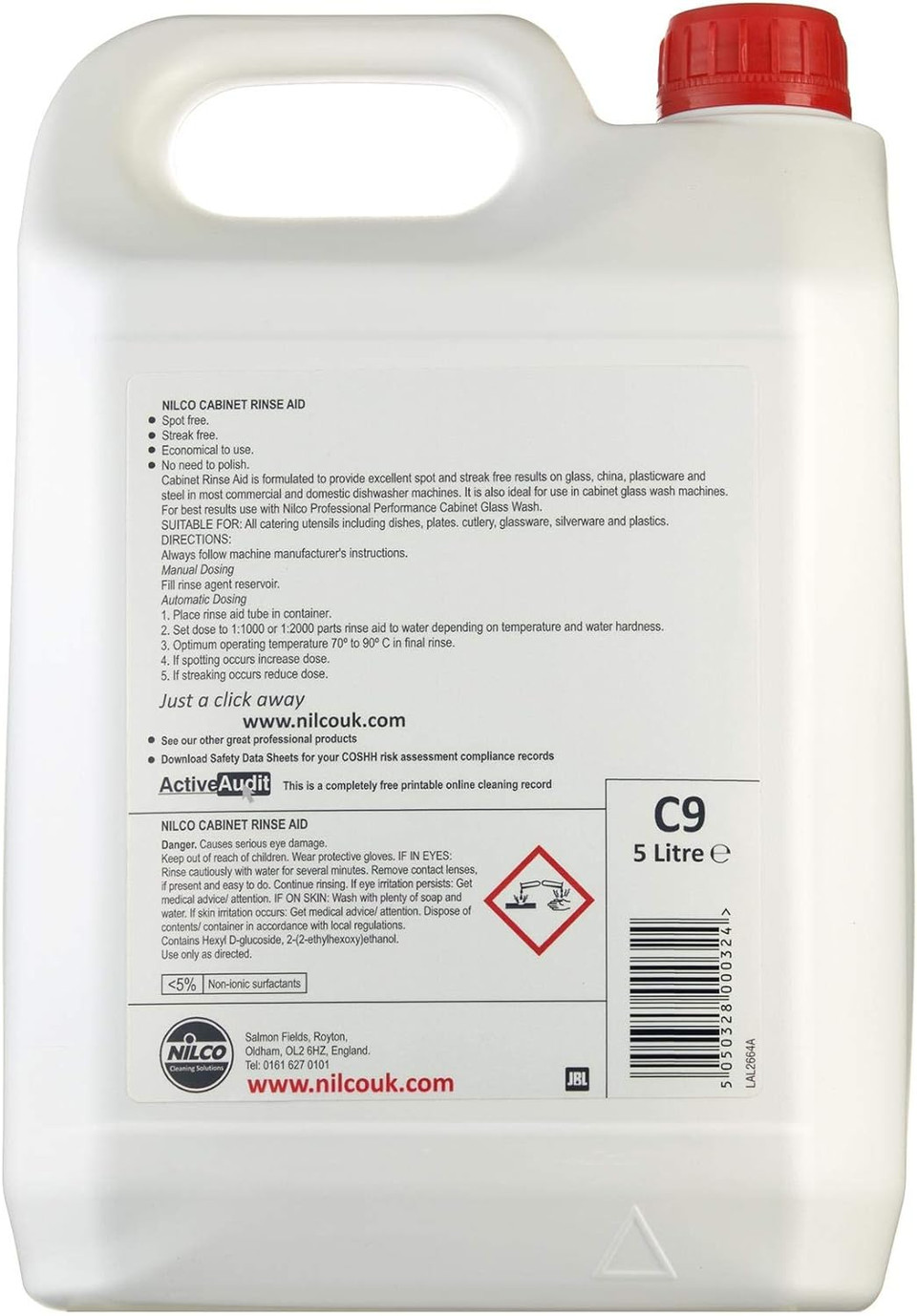 Nilco C9 Cabinet Dishwasher Rinse Aid 5L - Svtn5Nr