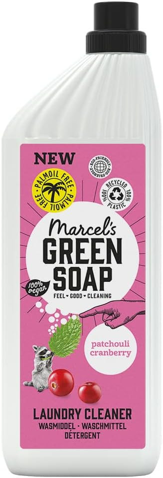 Marcel'S Green Soap - Laundy Detergent Patchouli & Cranberry - Washing Liquid - Palm Oil Free - 100% Eco Friendly - 100% Vegan - 97% Biodegradable - 1 L