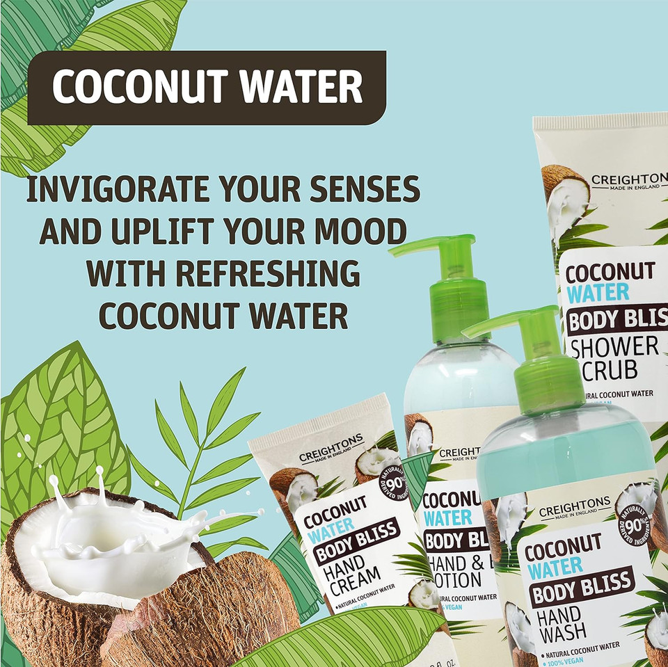 Creightons Body Bliss Coconut Water Hand And Body Lotion (400Ml) - Contains 90%+ Naturally Derived Ingredients, Cruelty Free, Vegan Friendly & Paraben Free