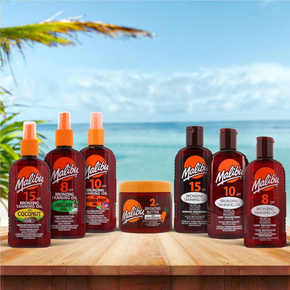 Malibu Sun Bronzing Fast Tanning Oil With Beta Carotene, Water Resistant, Tropical Coconut Fragrance, 200Ml

Size: 200 Ml