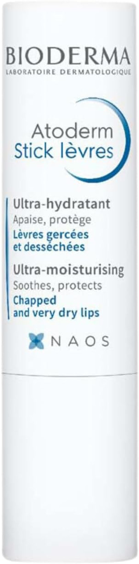 Bioderma Atoderm Lip Stick - Deeply Hydrating, Moisturising & Ultra Nourishing Lip Balm to Protect & Soothe Damaged & Dehydrated Lips, Enriched with Niacinamide, 4G
