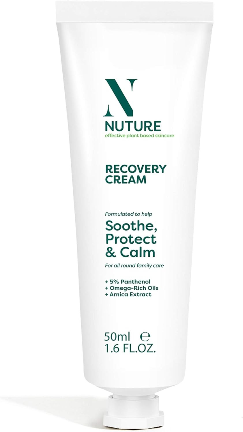 NUTURE Recovery Cream 50ml, Soothing Protecting & Calming Skincare, High in Arnica & Omega-rich Oils, Pro Vitamin V5 & Shea Butter, Calm Distressed Skin, Unscented