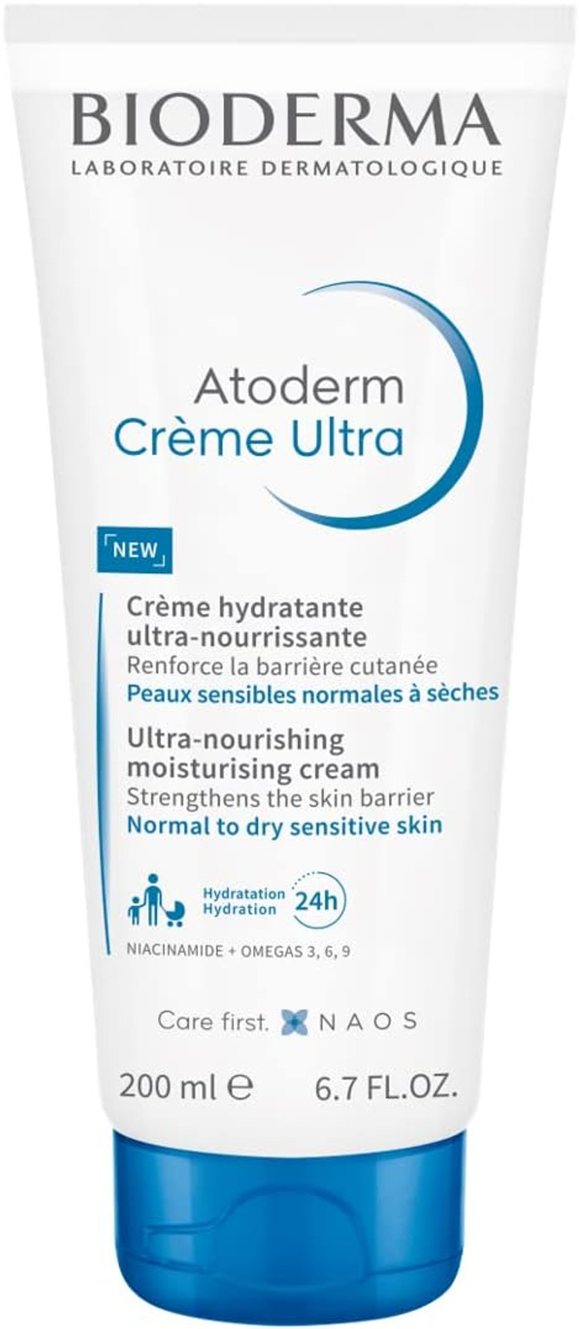 Bioderma Atoderm Cream Ultra - Gentle & Nourishing Face & Body Moisturiser, Protects & Nourishes Dry, Sensitive Skin - With Glycerin & Niacinamide, 200Ml
