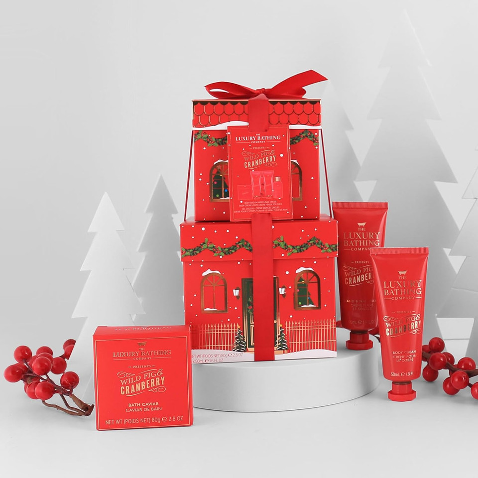 The Luxury Bathing Company - Wild Fig & Cranberry Complete Collection Gift Set - Vegan Friendly