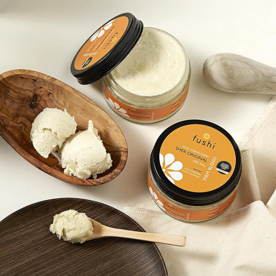 Fushi Organic Shea Butter 200G | Creamy, Handmade & 100% Pure | Vitamins A, E & F | Unrefined, Fresh-Pressed For Skin Soothing, Natural Healing & Moisturising | Ethical & Vegan | Made In The Uk