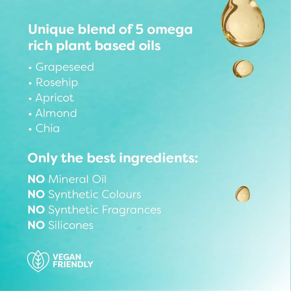 NUTURE Nourishing Skin Treatment Oil 150ml | Improves the appearance of Scars & Stretch-marks | Omega-rich Oils | Face & Body | Absorbs Quickly | Antioxidants | Soothed & Softened