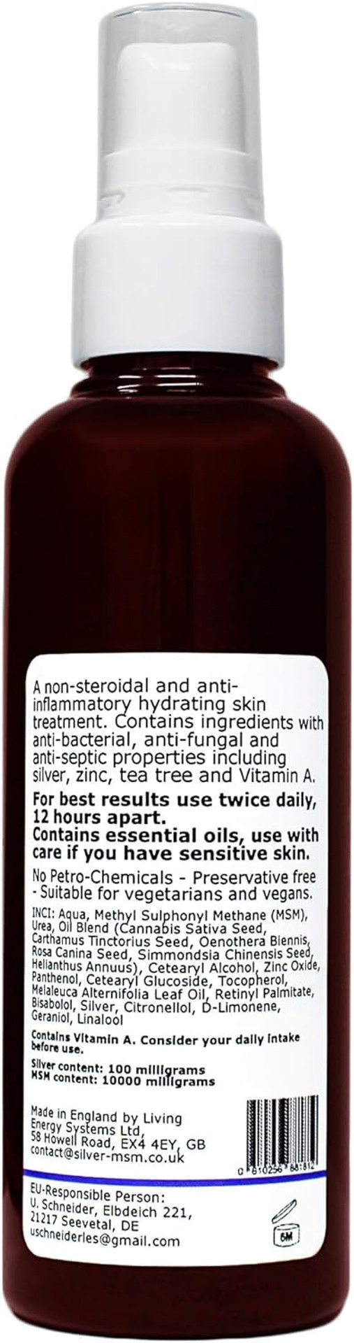 argentum plus - Silver-MSM Seb Derm Lotion with Australian Tea Tree 100 ml | For skin prone to seborrheic dermatitis