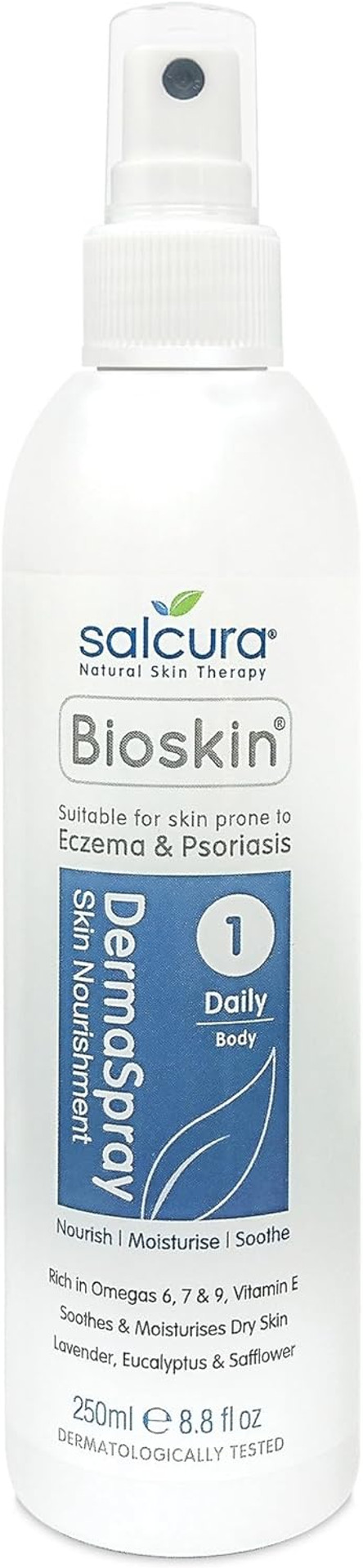 Salcura Natural Skin Therapy, Bioskin Dermaspray Intensive, Perfect For Dry & Itchy Skin, easy To Use Spray, Suitable For Anyone Prone To Eczema, Psoriasis, Dermatitis & Any Other Skin Allergy 250ml