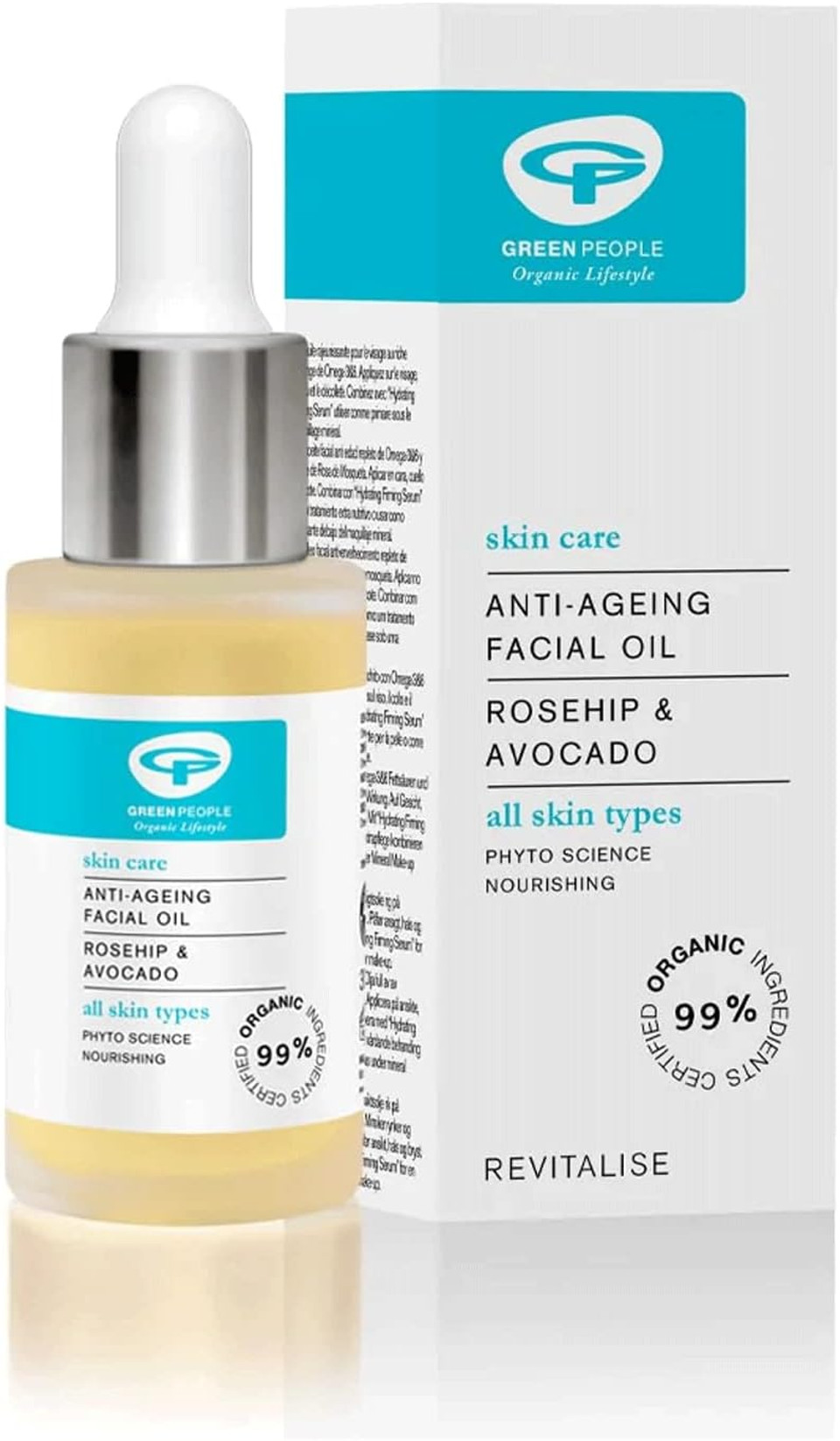 Green People Anti-Ageing Facial Oil 30Ml | Natural & Organic Face Oil | Rejuvenating, Light Facial Oil For Facial Massage With Gua Sha/Roller | Paraben Free & Ethyl Alcohol Free | Cruelty Free & Vegan