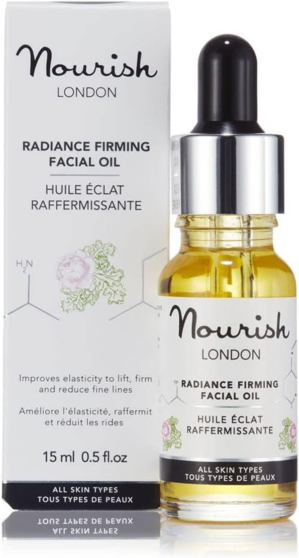 Nourish London Radiance Firming Facial Oil 15Ml | 100% Vegan | Omega-Rich Oils | Non-Greasy | Cruelty-Free | Suitable For All Skin Types | Multi Award Winning