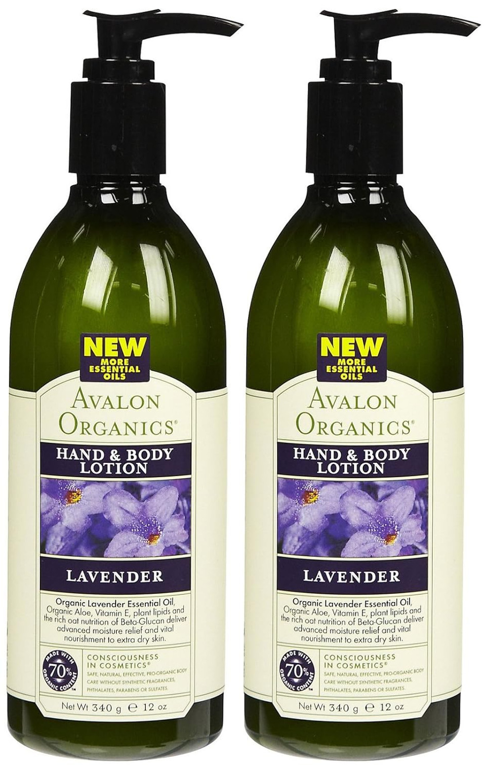 Avalon Organics Lavender Hand And Body Lotion, Travel Size, Pack Of 2