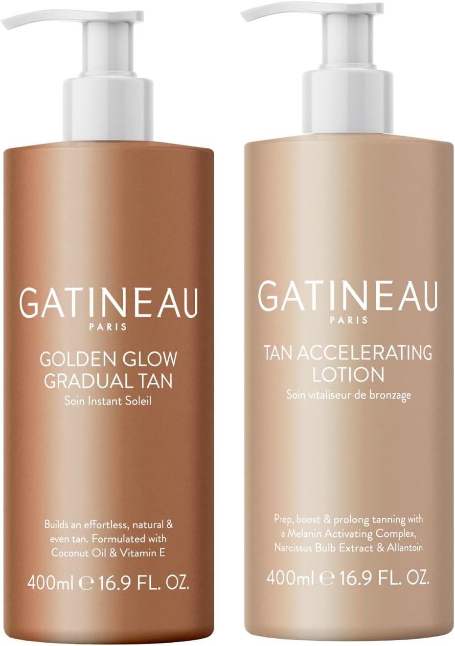 Gatineau - Total Body Glow Collection Skincare Gift Set, with Tan Accelerating Lotion (400ml) & Golden Glow Gradual Tan (400ml)