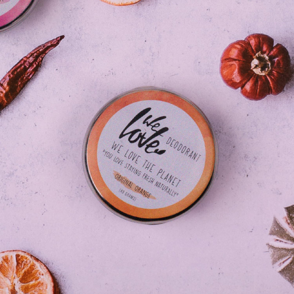 We Love The Planet - Deodorant Cream - Eco-Friendly & Natural 48g Deodorant - Long-lasting Protection - Aluminium-Free Formula - Original Orange