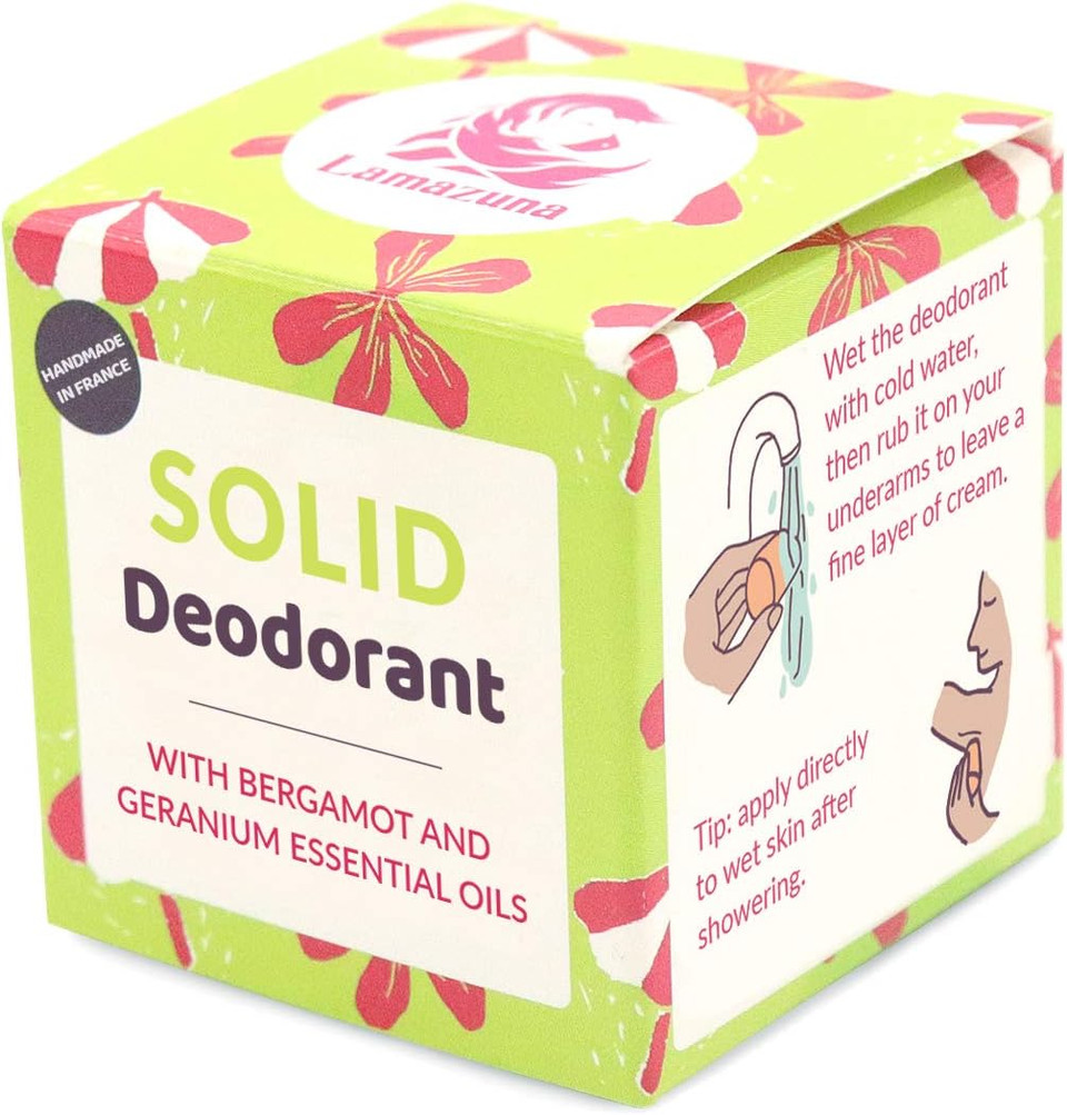 Lamazuna Solid Deodorant - Bergamot & Geranium, 30 Ml