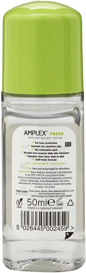 Amplex Fresh Anti-Perspirant Deodorant Roll-On - 12 x 50ml
