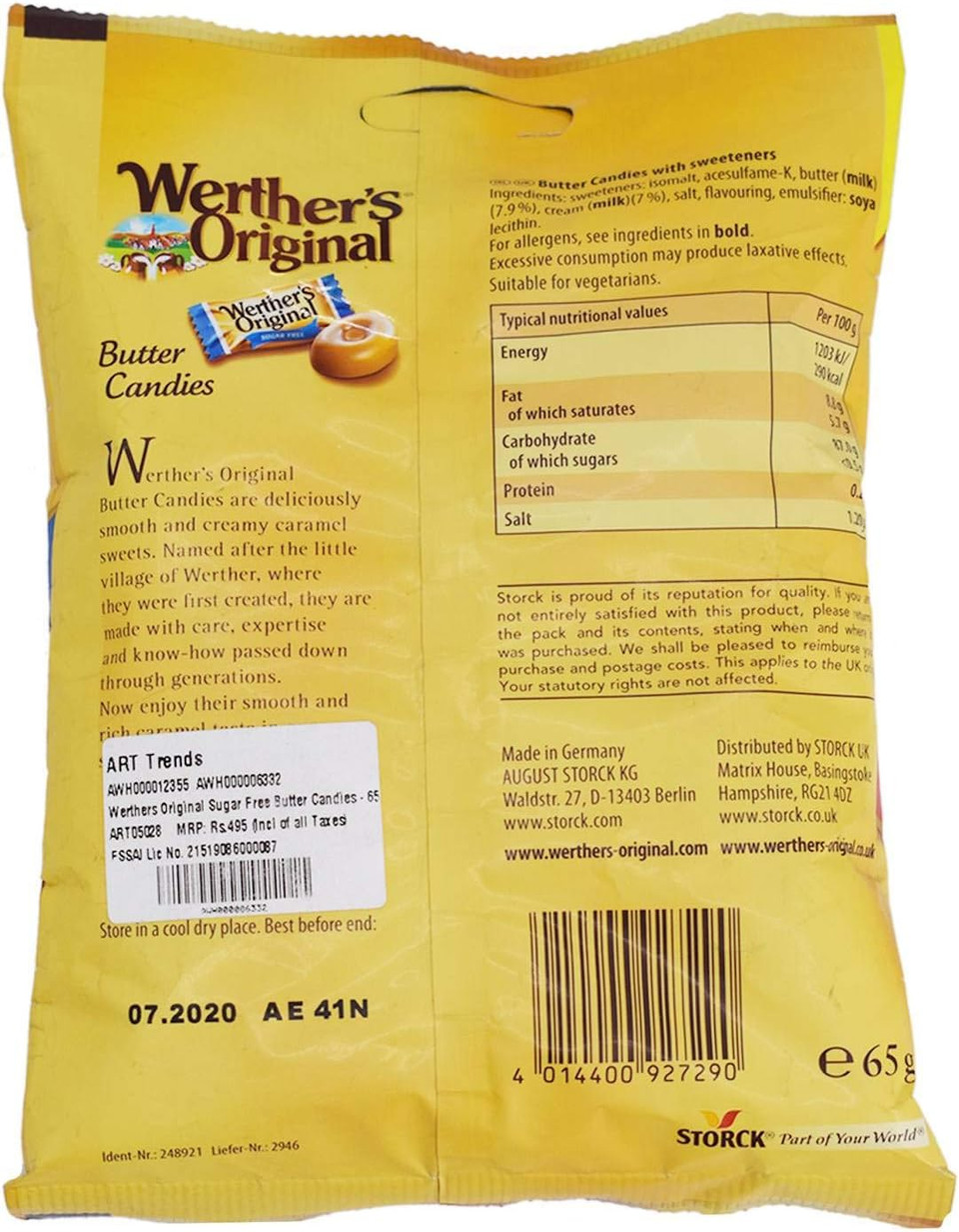 Werthers Original Sugar Free Butter Candies, 12 X 65G