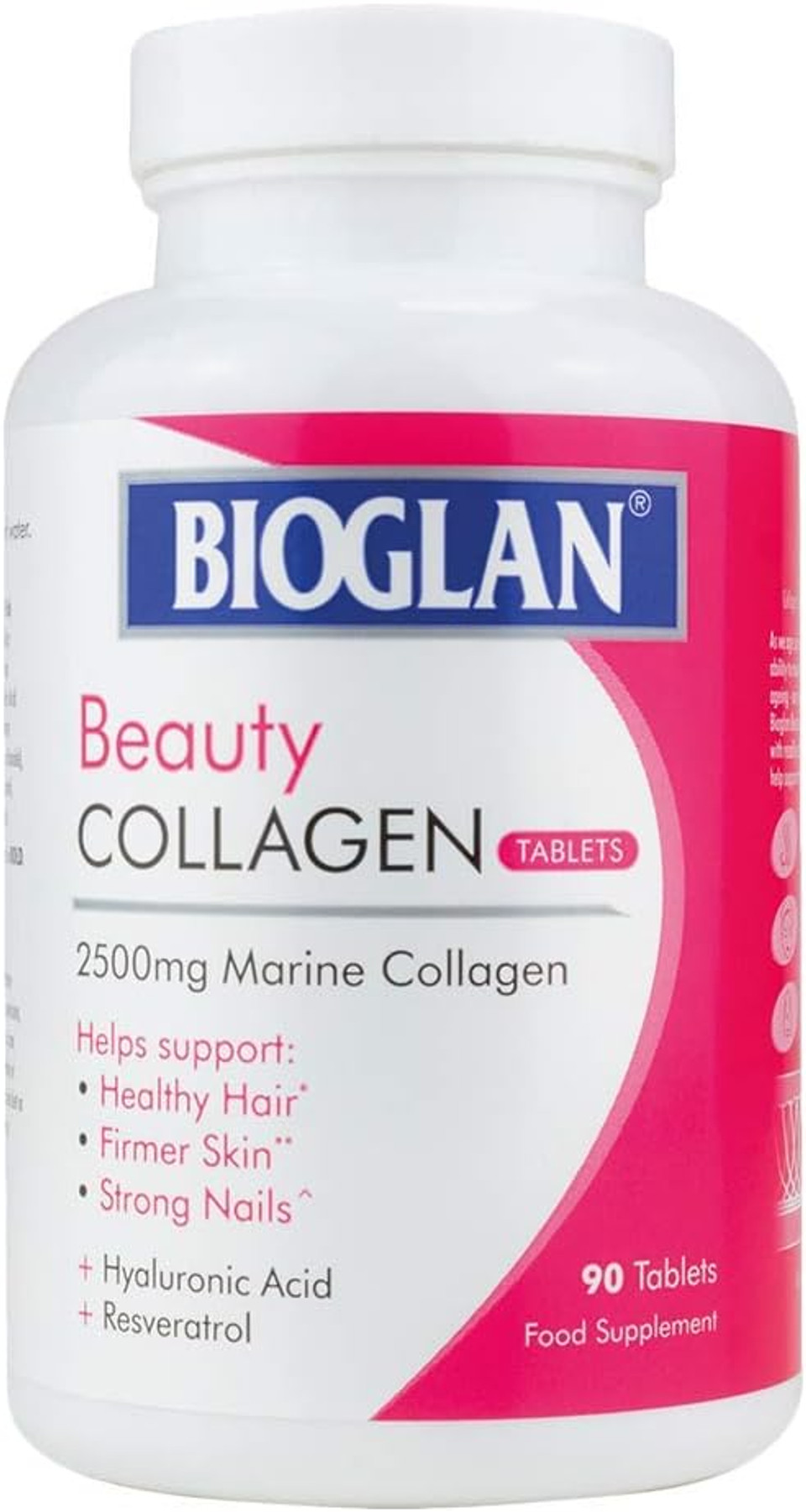 Bioglan Collagen Tablets | 2500mg | Hydrolysed Marine Collagen |Hyaluronic Acid | Resveratrol | Biotin | Selenium & Vitamin C | 90 Tablets