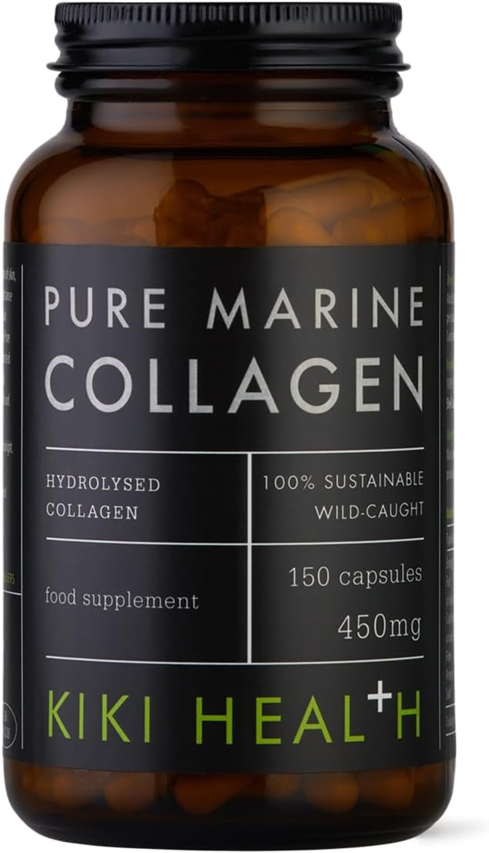 KIKI Health Pure Marine Collagen - Discover Radiant Wellness with Premium Hydrolysed Supplement - Sustainably Sourced from Wild Fish, Type 1 Purified, Naturally High in Protein | 150 Capsules | 450mg KIKI Health Pure Marine Collagen - Discover Radiant Wellness with Premium Hydrolysed Supplement - Sustainably Sourced from Wild Fish, Type 1 Purified, Naturally High in Protein | 150 Capsules | 450mg
