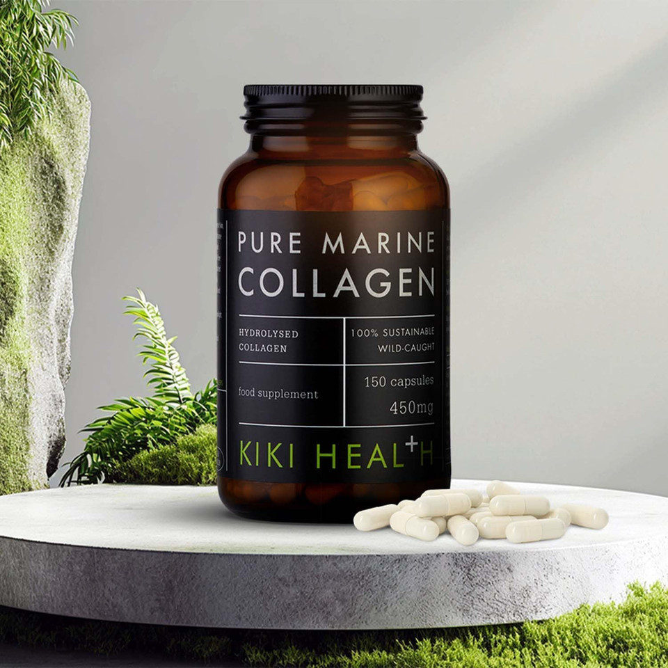 KIKI Health Pure Marine Collagen - Discover Radiant Wellness with Premium Hydrolysed Supplement - Sustainably Sourced from Wild Fish, Type 1 Purified, Naturally High in Protein | 150 Capsules | 450mg KIKI Health Pure Marine Collagen - Discover Radiant Wellness with Premium Hydrolysed Supplement - Sustainably Sourced from Wild Fish, Type 1 Purified, Naturally High in Protein | 150 Capsules | 450mg