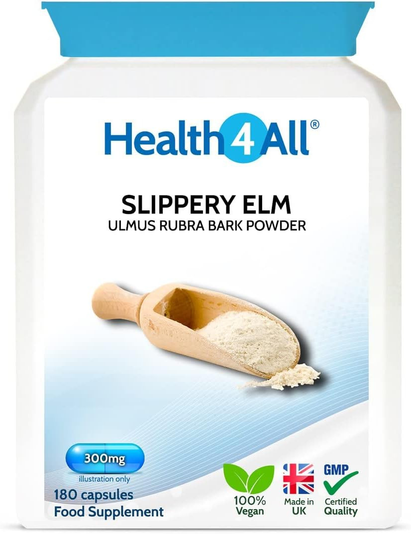 Health4All Slippery Elm 300Mg 180 Capsules (V) Digestive Health. Acid Reflux Support. Vegan Digestive Support Supplement

Size: 180 Count (Pack Of 1)