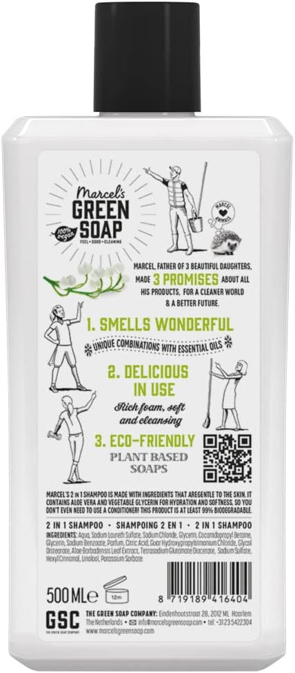 Marcel'S Green Soap - 2In1 Shampoo Tonka & Muguet - With Aloã£Â« Vera And Natural Glycerine - 100% Eco Friendly - 100% Vegan - 97% Biodegradable - 500 Ml
Color: Tonka & Muguet