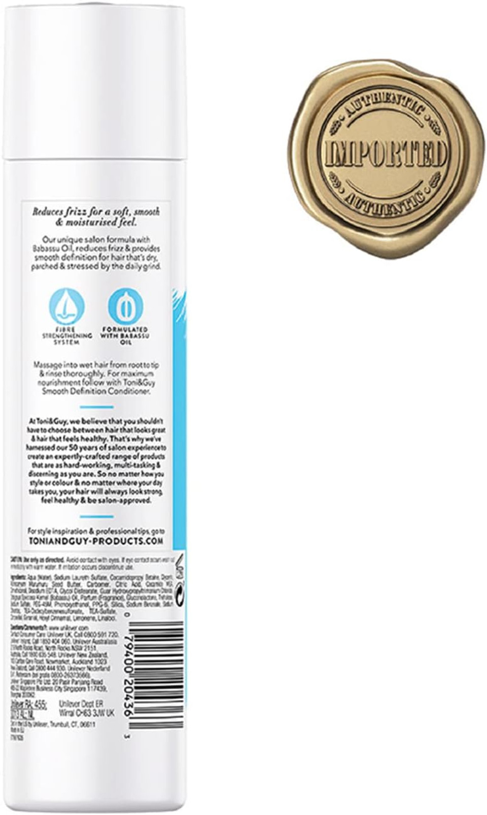 Toni & Guy Smooth Definition Anti-Frizz Shampoo For Dry Hair, 250Ml