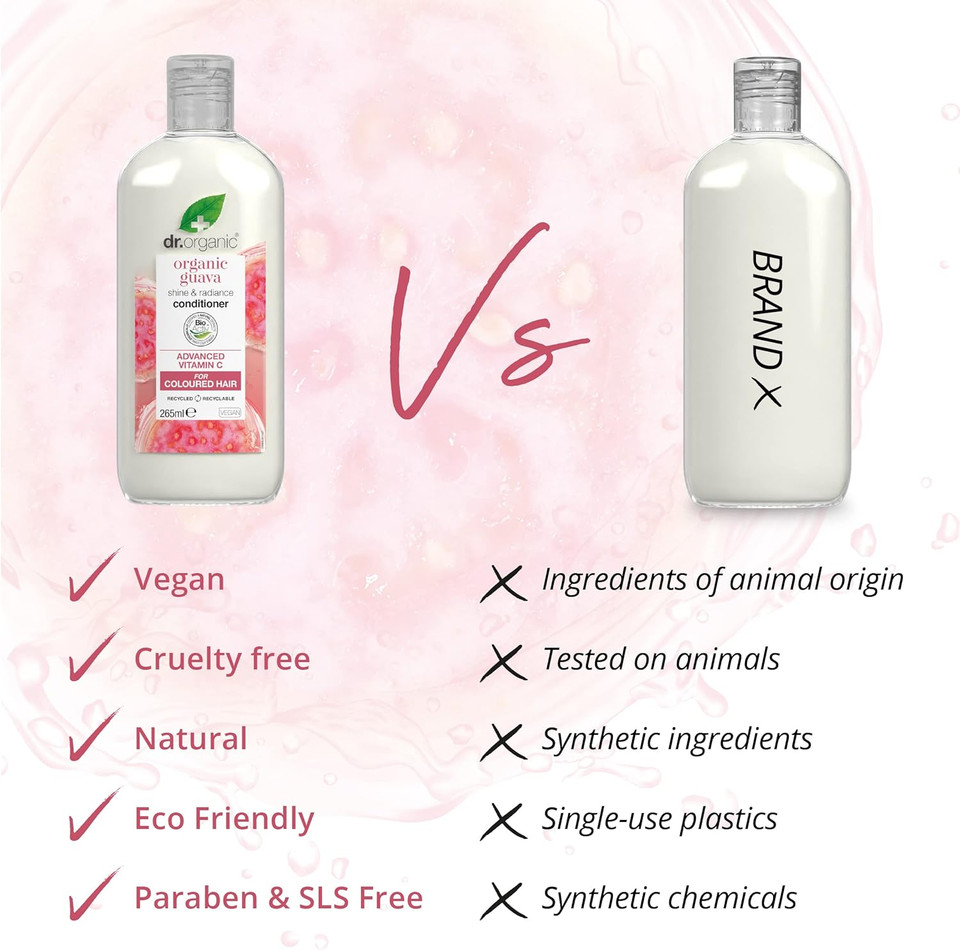 Dr Organic, Guava Conditioner, Vitamin C, Natural, Vegan, Coloured Hair, Cruelty Free, Paraben & Sls Free, 265Ml Dr Organic, Guava Conditioner, Vitamin C, Natural, Vegan, Coloured Hair, Cruelty Free, Paraben & Sls Free, 265Ml