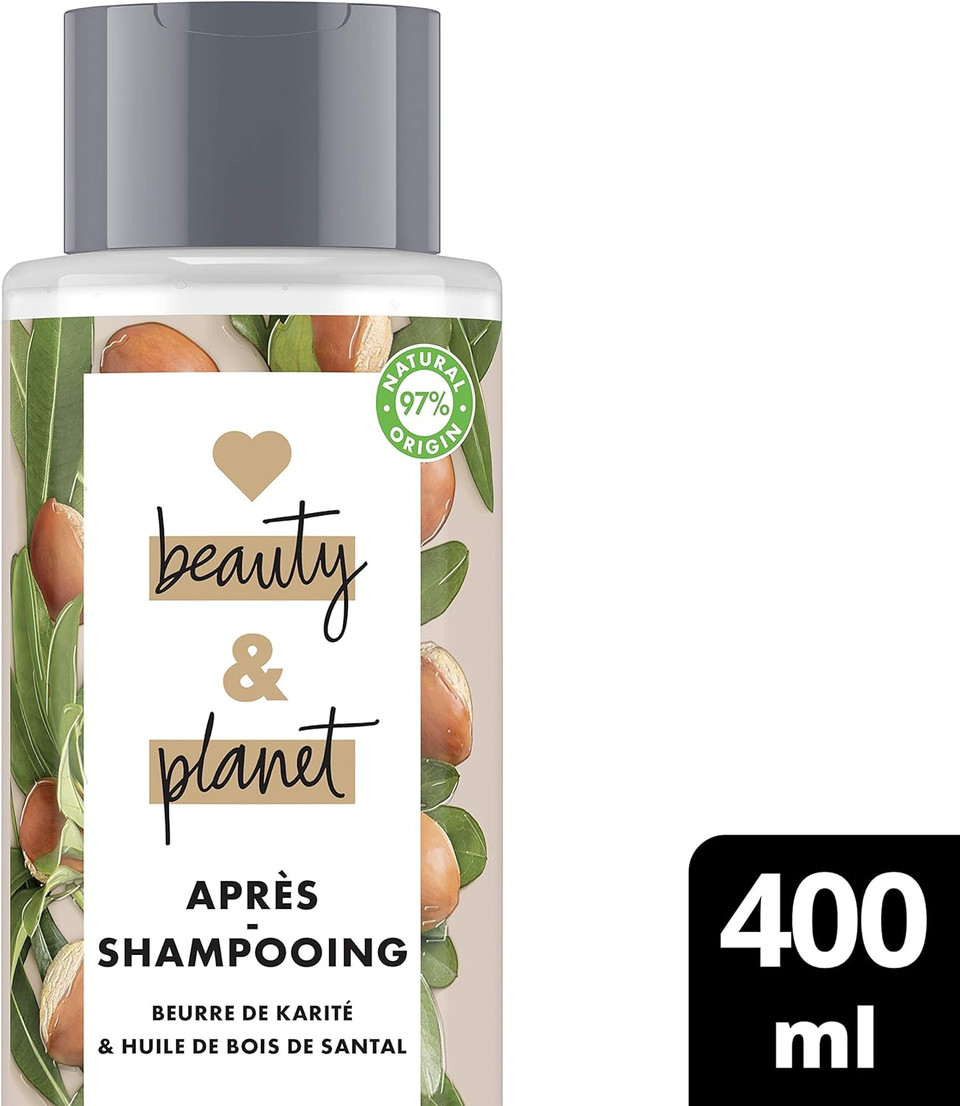 Love Beauty And Planet Shea Butter And Sandalwood Oil Vegan Conditioner, Hydrating And Moisturising For Men And Women, Professional Deep Cleansing And Hair Repair For Dry Hair (400 Ml)