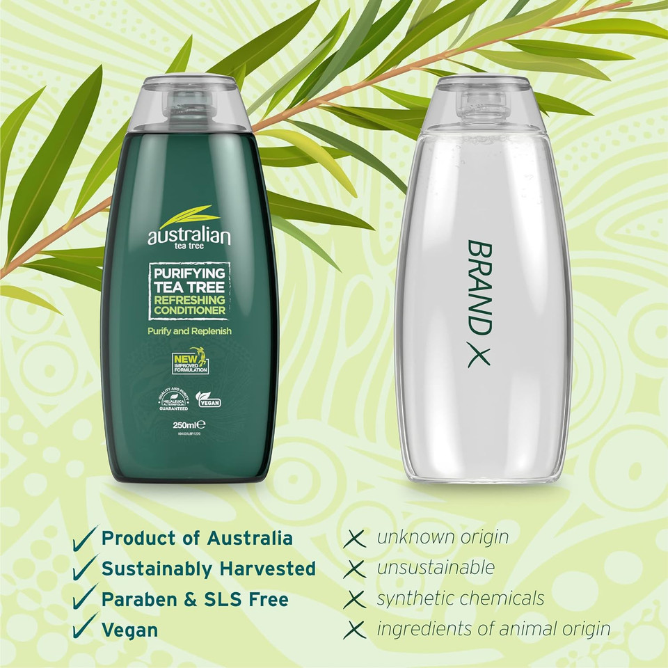 Australian Tea Tree Conditioner, Purifying, Natural, Vegan, Cruelty Free, Paraben And Sls Free, Refreshing, 250 Ml
