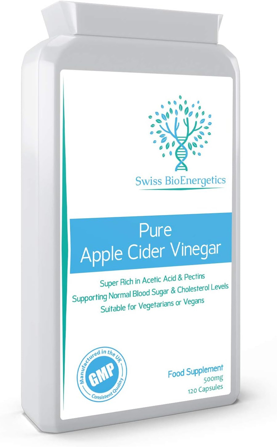 Pure Apple Cider Vinegar 120 Capsules  1500Mg Daily Dosage From 3 Capsules  Premium Quality Supplement Rich In Acetic Acid And Pectins  No Additives Or Gmos, Uk Manufactured