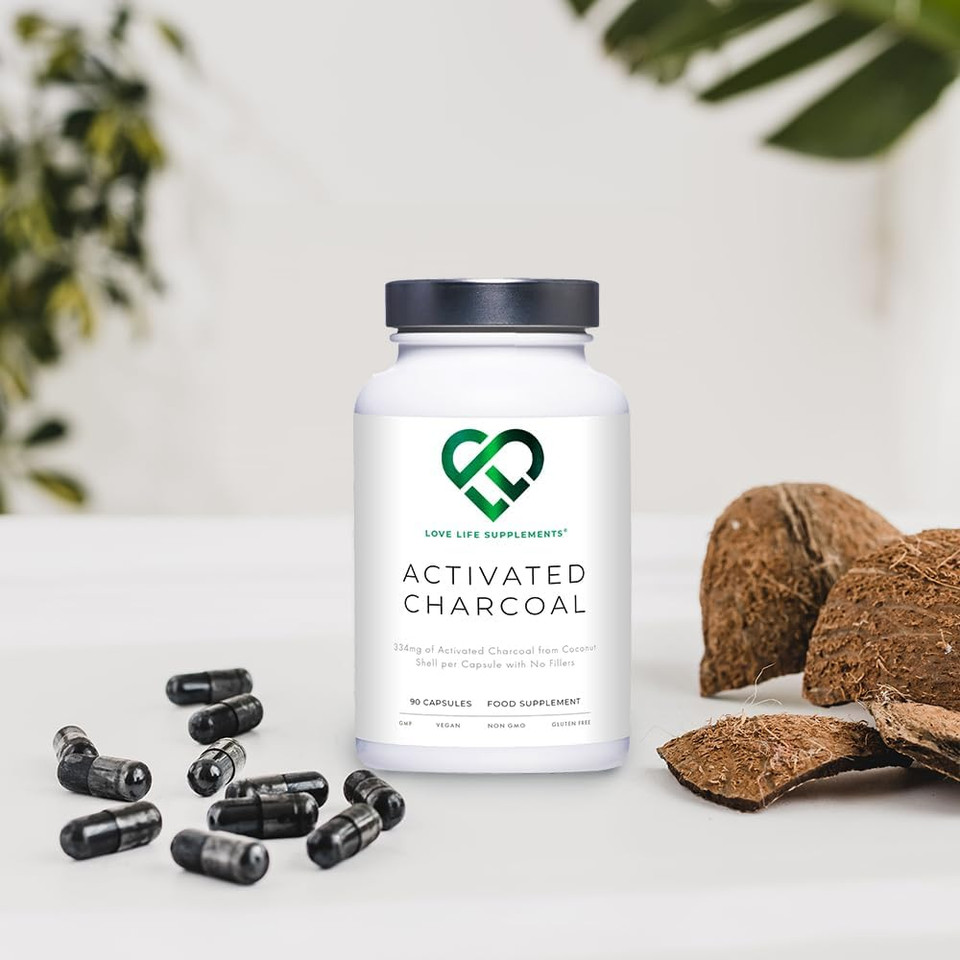 High Strength Activated Charcoal Capsules | 334mg Per Capsule (not Tablets) | 3 Month Supply | for Bloating Relief, Gas, Digestion, Flatulence, Detox | 100% Coconut Charcoal