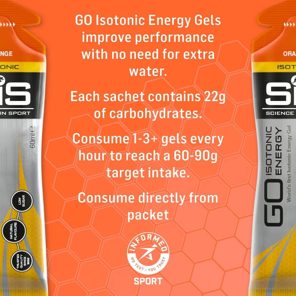 Science In Sport GO Isotonic Energy Gels, Running Gels with 22 g Carbohydrates, Low Sugar, Variety Pack of Assorted Flavours, 60 ml Per Serving (5 Pack)