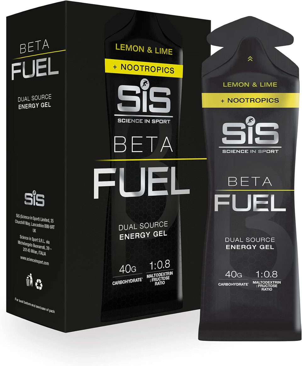 Science In Sport Beta Fuel Gels Dual Source Energy Gel, Lemon And Lime Flavour, 40 G Of Carbs Per Pack, 60 Ml Pack (6 Pack)