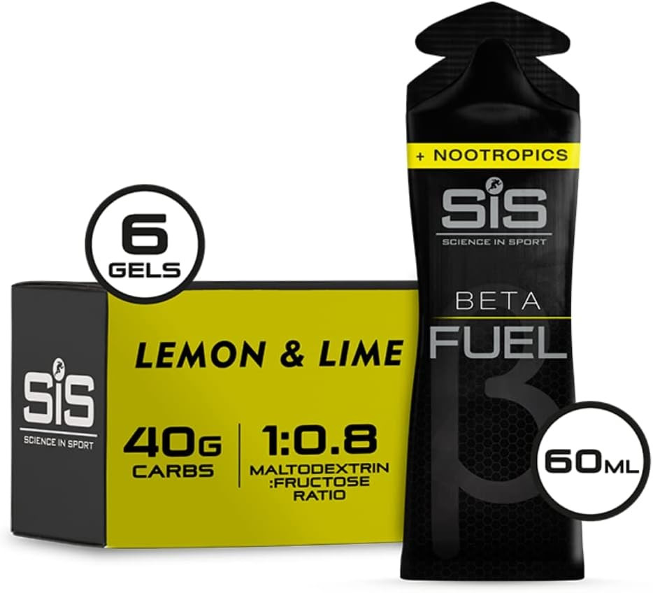 Science In Sport Beta Fuel Gels Dual Source Energy Gel, Lemon And Lime Flavour, 40 G Of Carbs Per Pack, 60 Ml Pack (6 Pack)