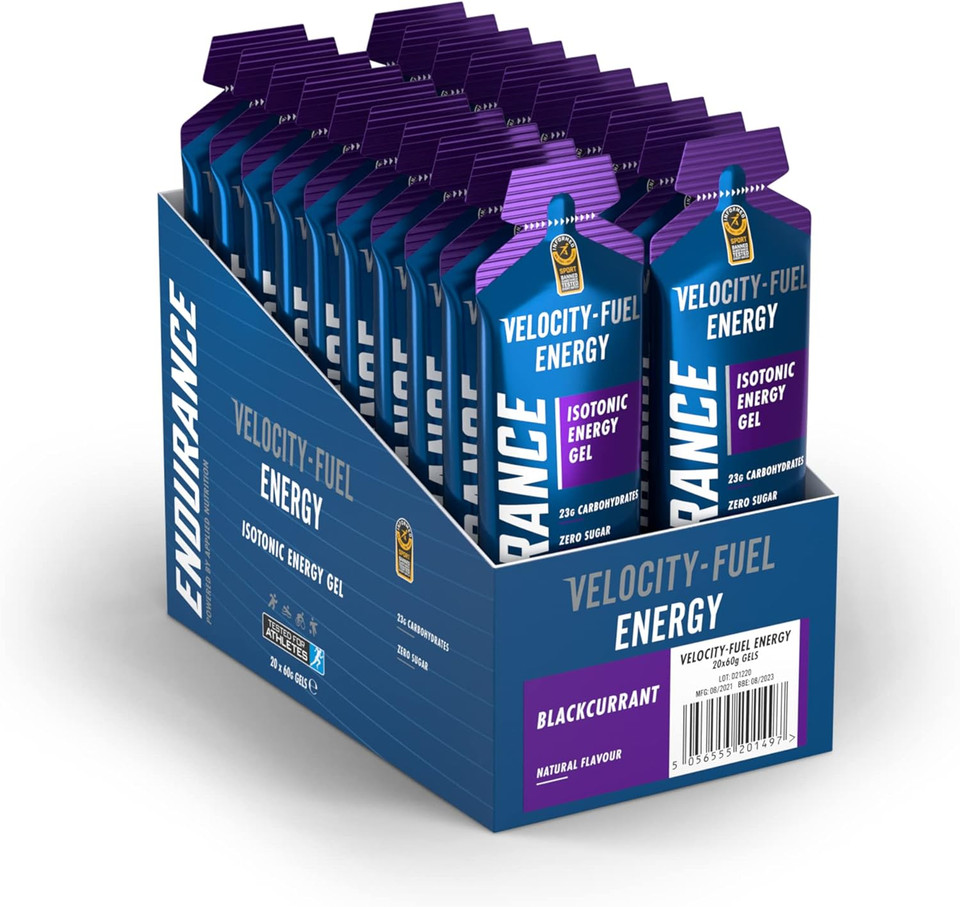 Applied Nutrition Endurance - Isotonic Energy Gel, High In Carbohydrates, Quick Energy On The Go, For Performance Sports (Pack Of 20 X 60G) (Blackcurrant)