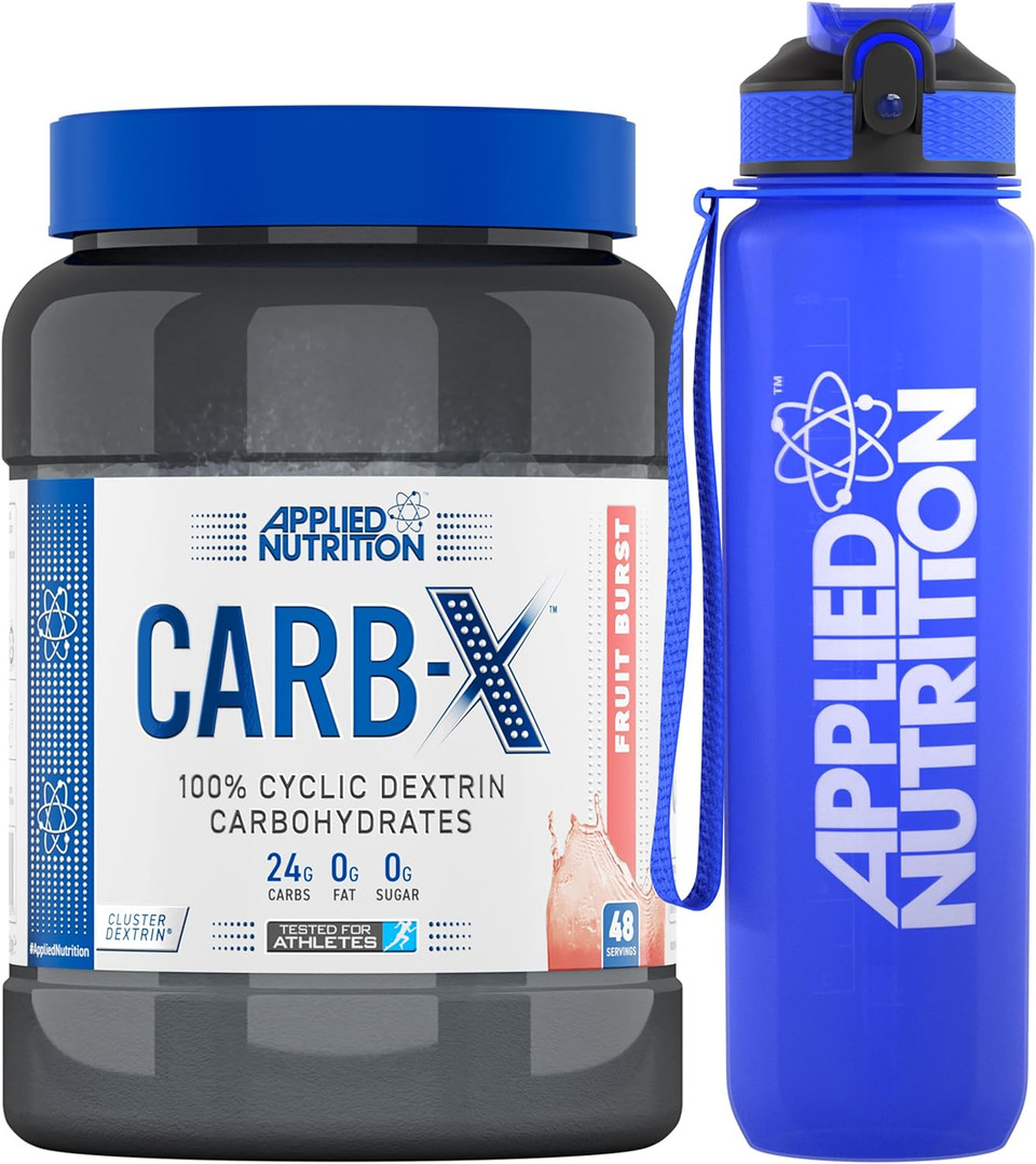 Applied Nutrition Bundle Carb X 1.2Kg + Lifestyle Water Bottle 1000Ml | Cyclic Dextrin Carbohydrate Powder, Intra Workout Carb Powder, Fuel Training, Quick Source Of Energy, Vegan (Fruit Burst)
