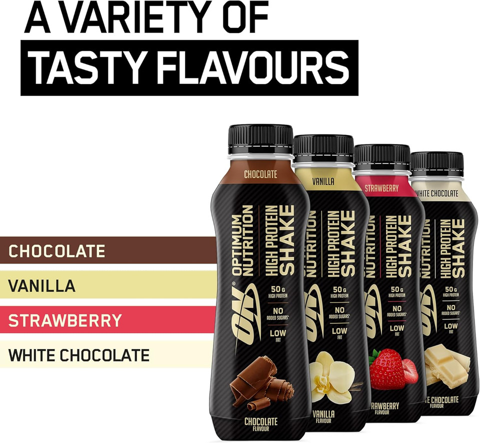 Optimum Nutrition High Protein Shake Bottles, Ready To Drink Healthy Snacks, No Added Sugars, Low Fat , Post Workout Snack For Men And Women, Chocolate Flavour, 10X500Ml

Size: 500 Ml (Pack Of 10)