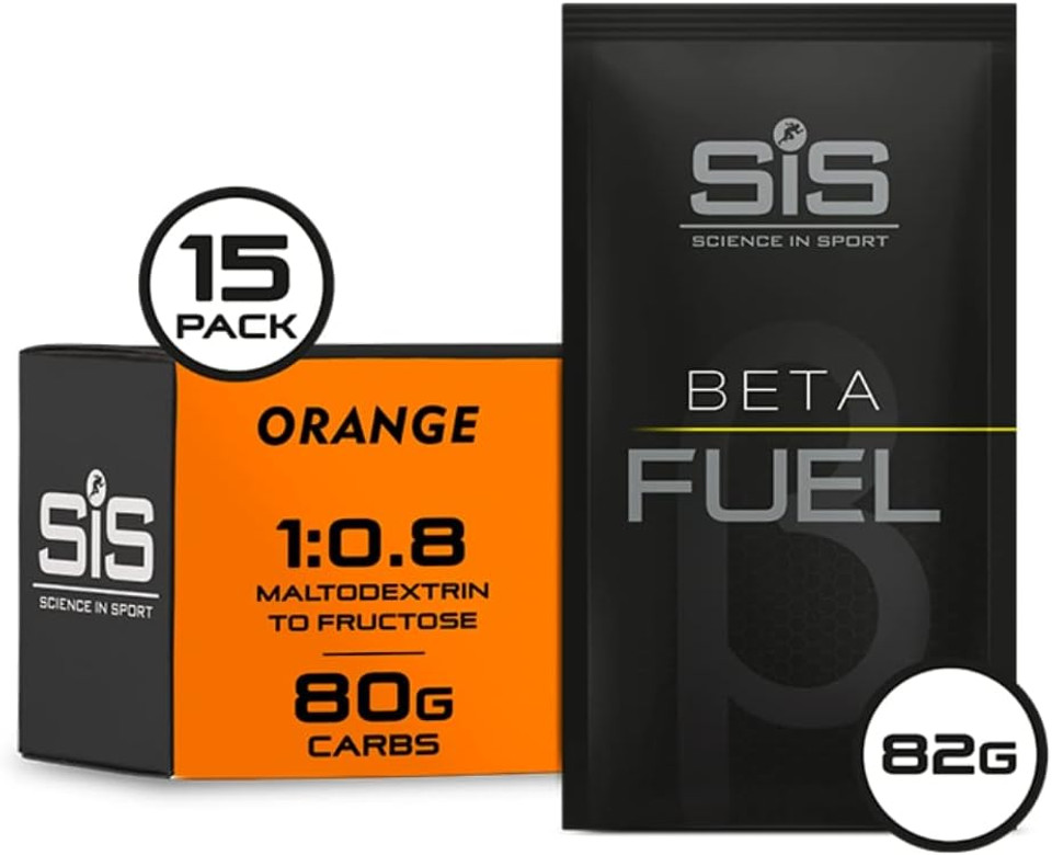 Science in Sport Beta Fuel 80 Dual Source Energy Drink Powder, Orange Flavour Carb Powder, 80 g of Carbs Per Pack (15 Pack)