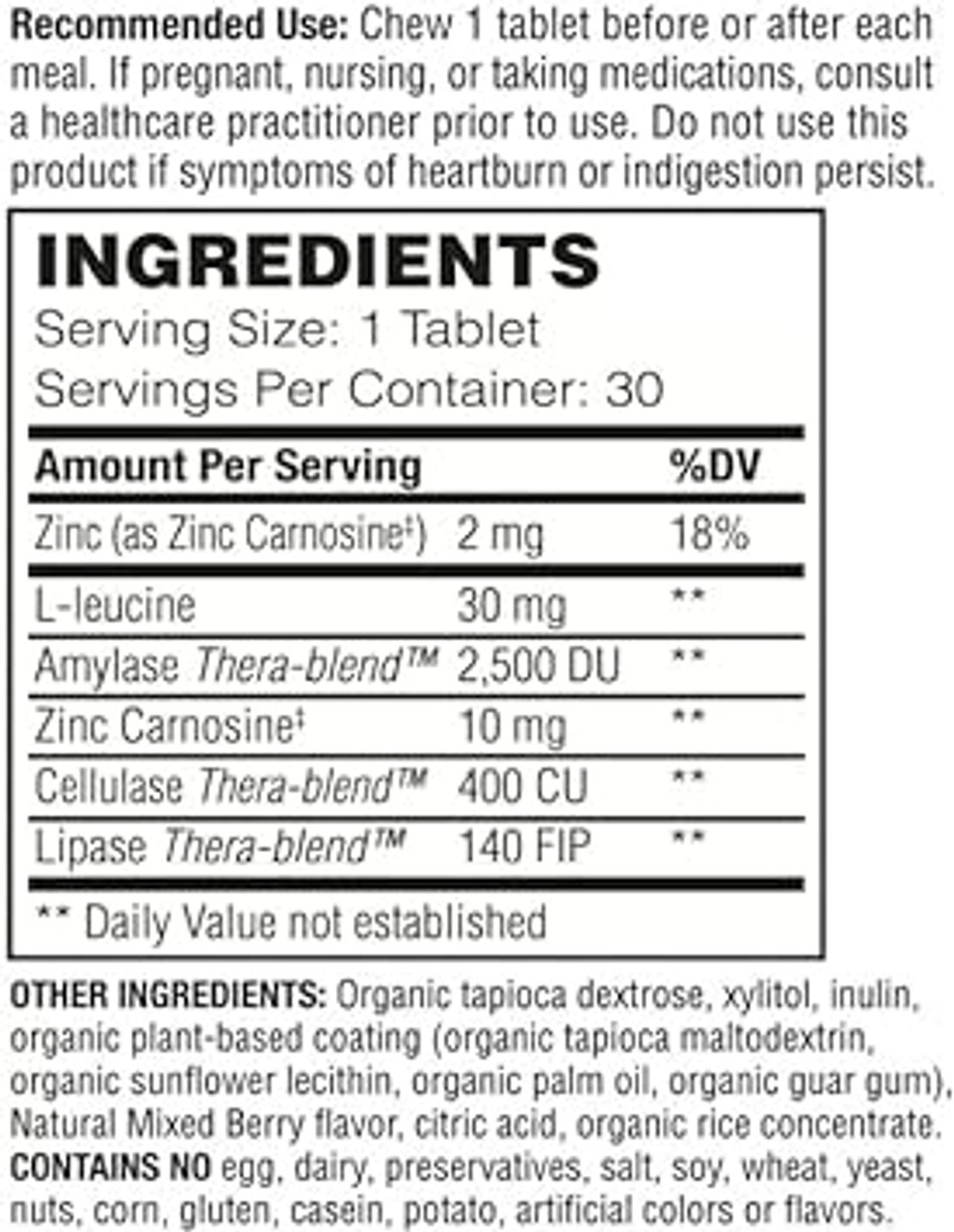 ENZYMEDICA - Acid Soothe (30 Chewable Tablets) | Berry Flavour | Digestive Support Enzymes Supplements | Digestive Enzymes Blend for Acid Reflux and Heartburn, Nutrient Supplements, Vegan

SIZE: 30 Count (Pack of 1)