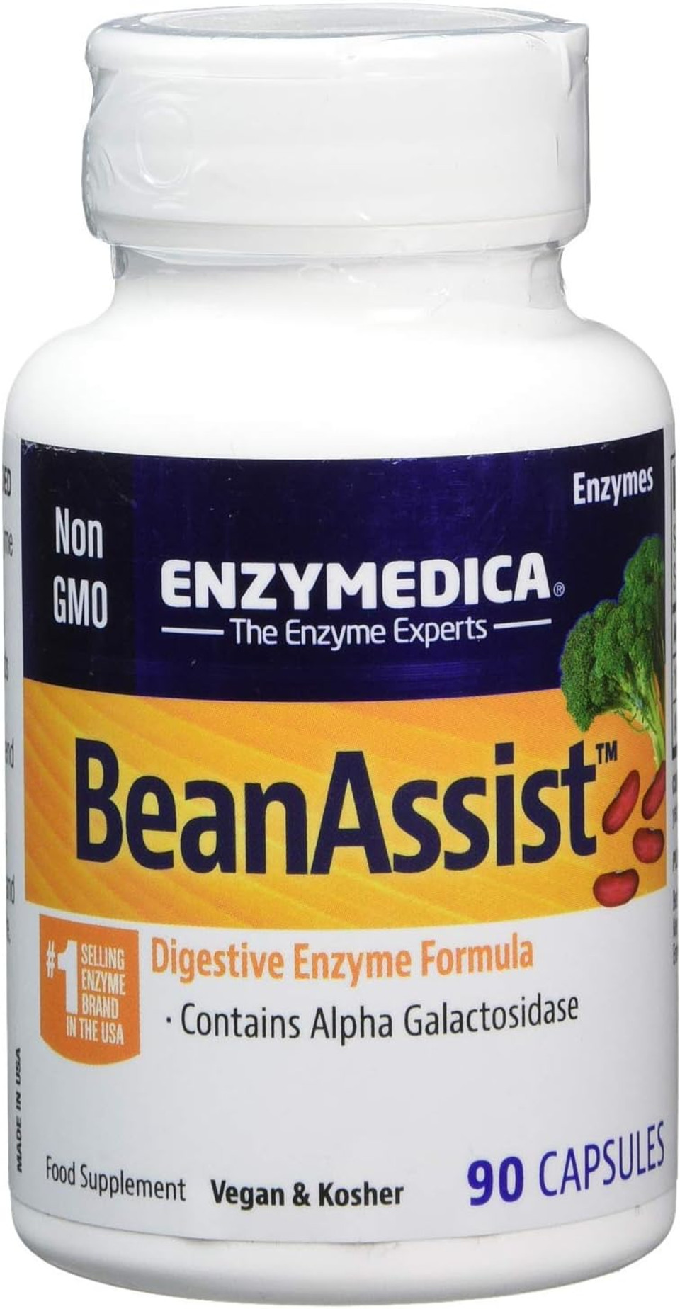 Enzymedica - Beanassist (90 Capsules) | Food Intolerance Digestive Enzymes Supplements | Digestive Enzymes Blend For Beans And Legumes, Nutrient Supplements, Gut Health Supplement, Vegan, Dairy Free

Size: 90 Count (Pack Of 1)