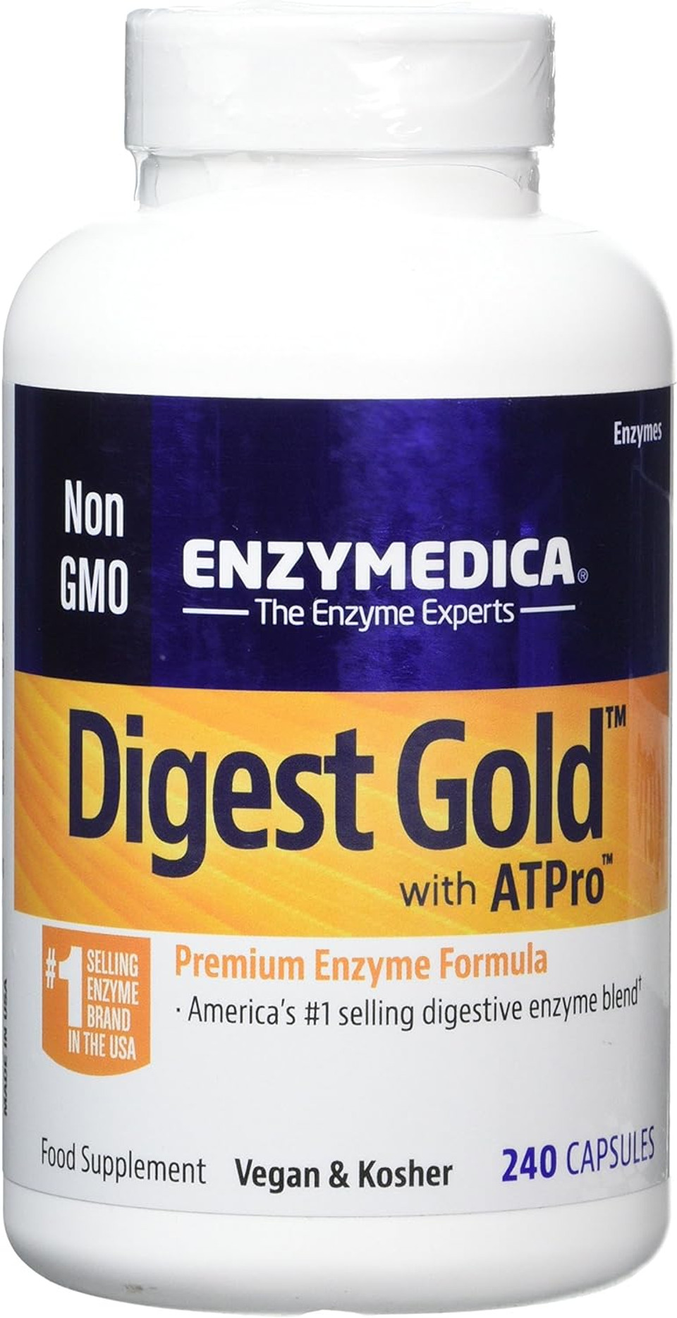 Enzymedica - Digest Gold (240 Capsules) | Digestive Enzyme Supplement | Digestive Enzyme Blend With Atpro For Maximum Support, Nutrient Supplement, Gut Health Supplement, Vegan, Dairy Free