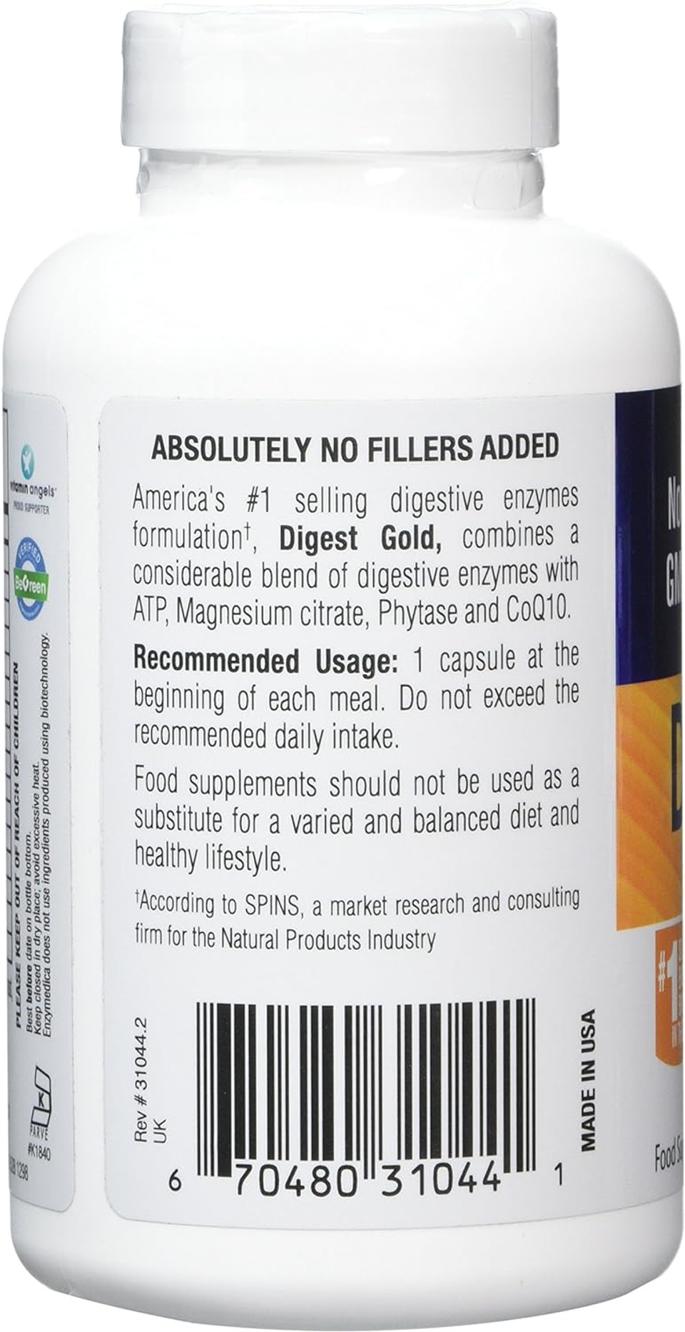 Enzymedica - Digest Gold (240 Capsules) | Digestive Enzyme Supplement | Digestive Enzyme Blend With Atpro For Maximum Support, Nutrient Supplement, Gut Health Supplement, Vegan, Dairy Free