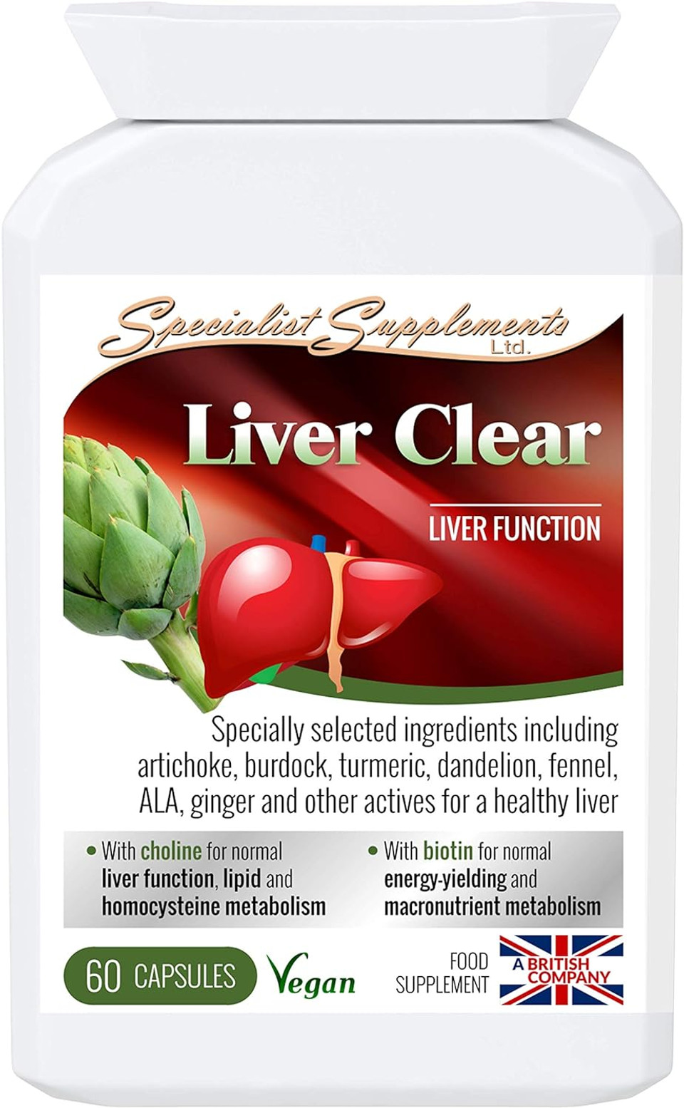 Specialist Supplements Liver Clear Liver Function Support, 60 Capsules
