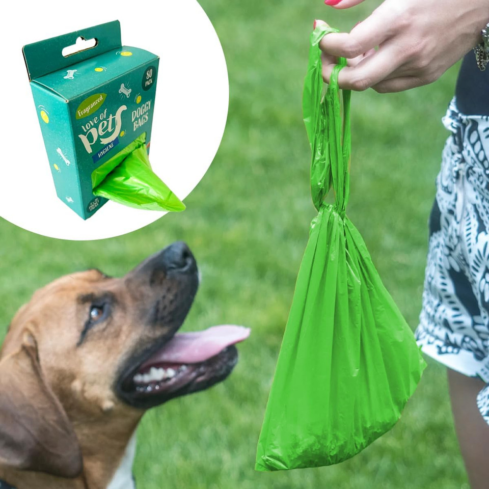 Dog Poop Bags, 80 Environmentally Friendly, 100% Biodegradable Poop Waste Bag Refill Rolls For Dogs, Leak-Proof Dog Poo Bags