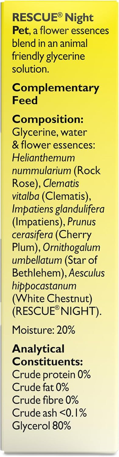 RESCUE Remedy Pet Dropper 20ml, Separation, Travel, Noise Calming for Dogs, Cats, & Other Pets, Homeopathic Flower Essence, Thunder, Fireworks, Travel, Separation, Alcohol Free